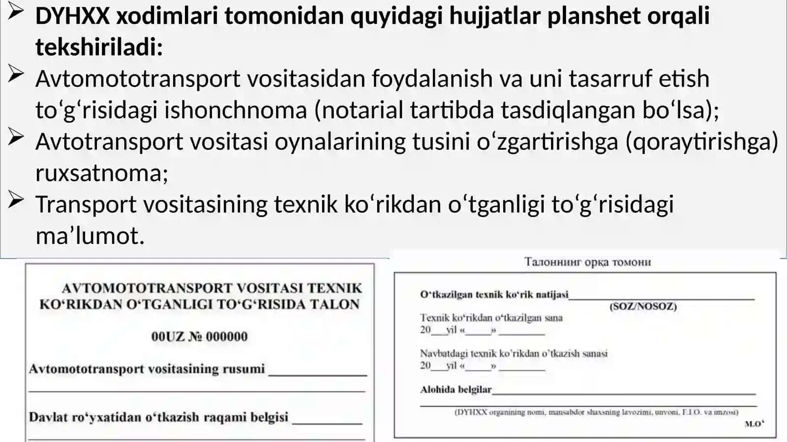 Haydovchilarning umumiy vazifalari 4