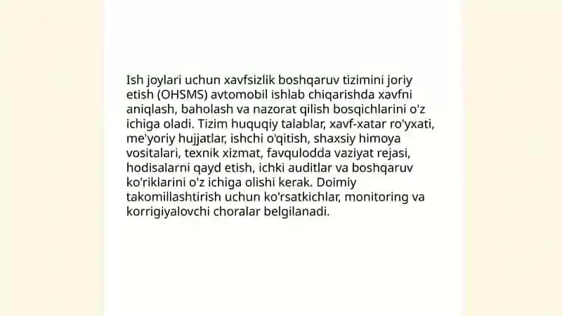 Avtomobil texnikalarini ishlab chiqarish sanoati 4
