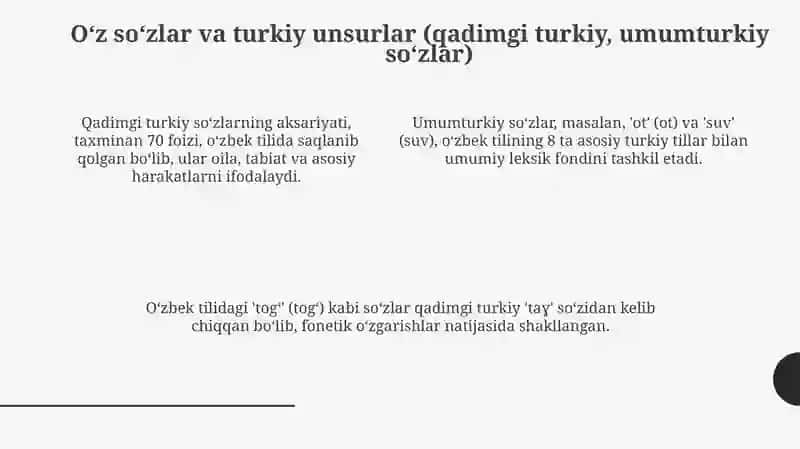 Oʻzbek tili leksikasida o'z va o'zlashgan qatlam 4