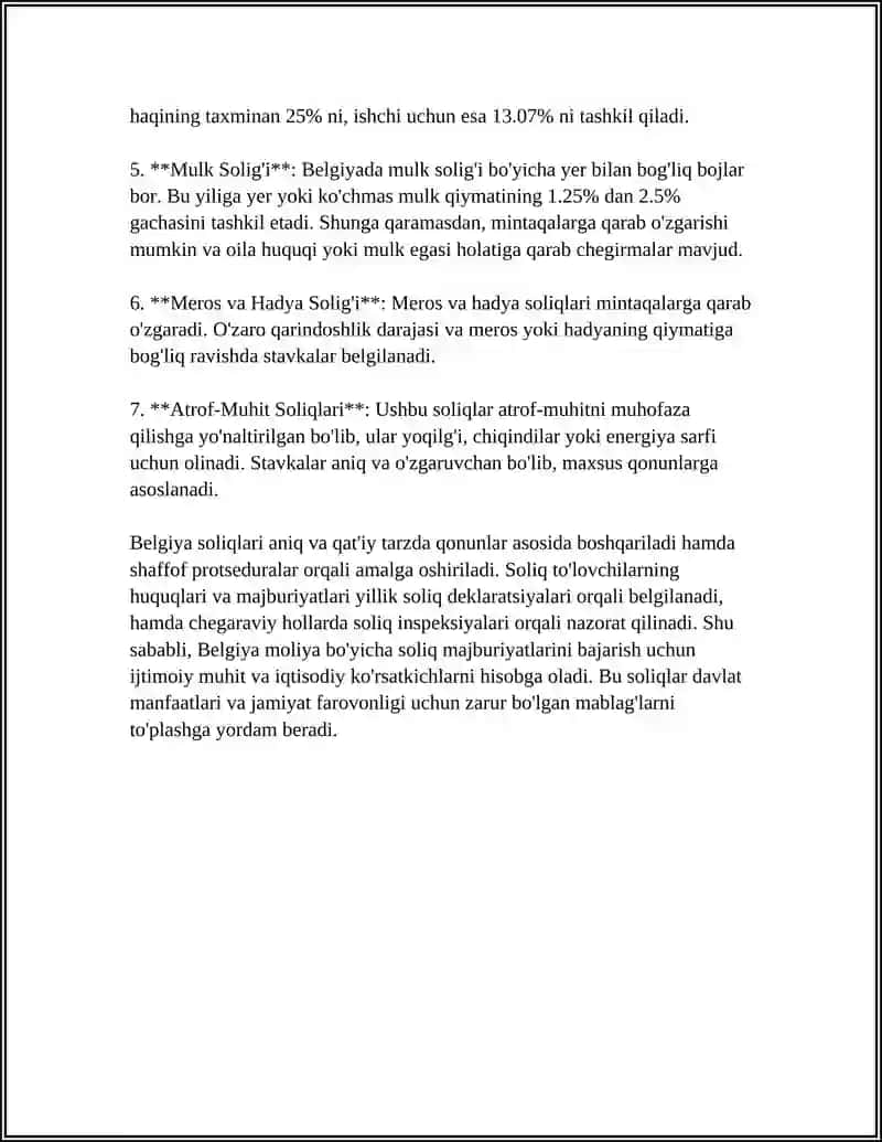 BELGIYA SOLIQ TIZIMI 4