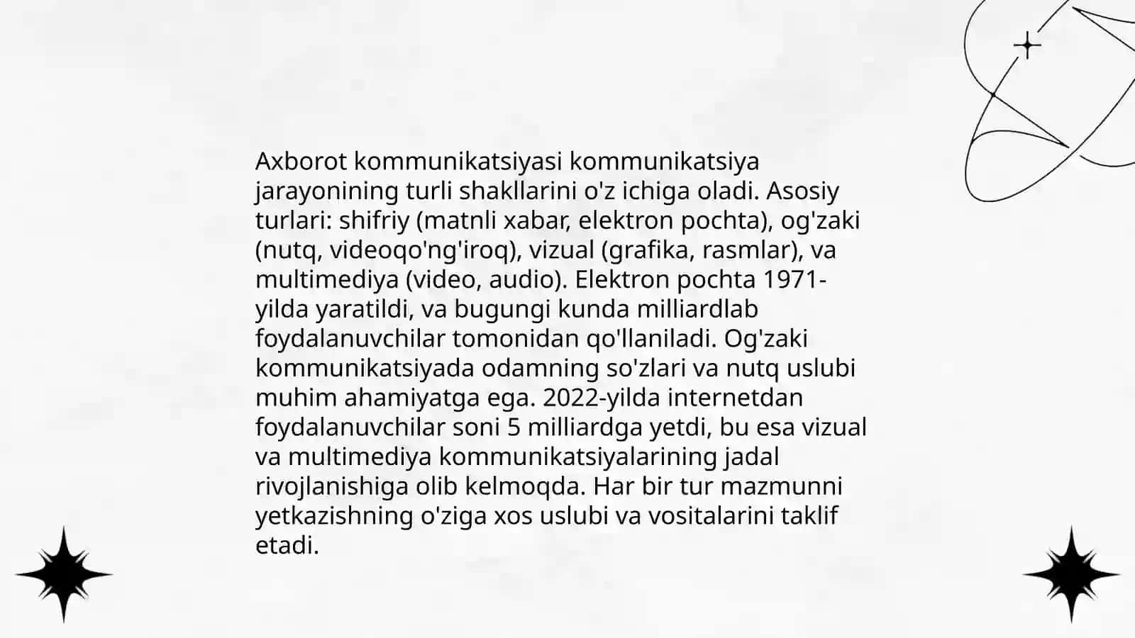 Axborot almashinuvining kommunikativ xususiyati 4