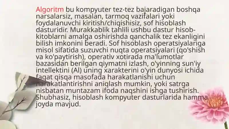 Algoritm tahlili va murakkablik o’lchovi 4