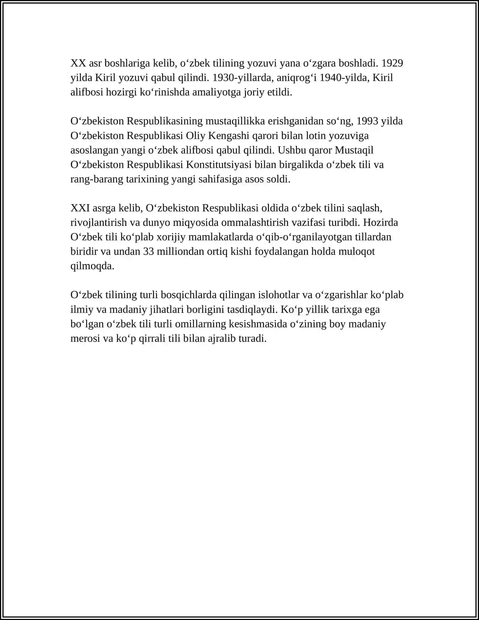 OʻZBEK TILI HAQIDA REFERAT 4