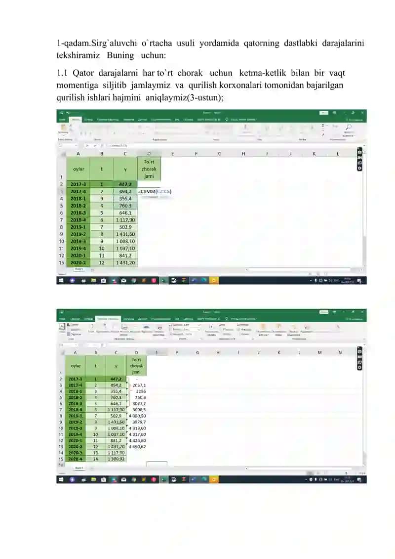 Additiv va multiplikativ ekonometrik modellarni tuzish 4