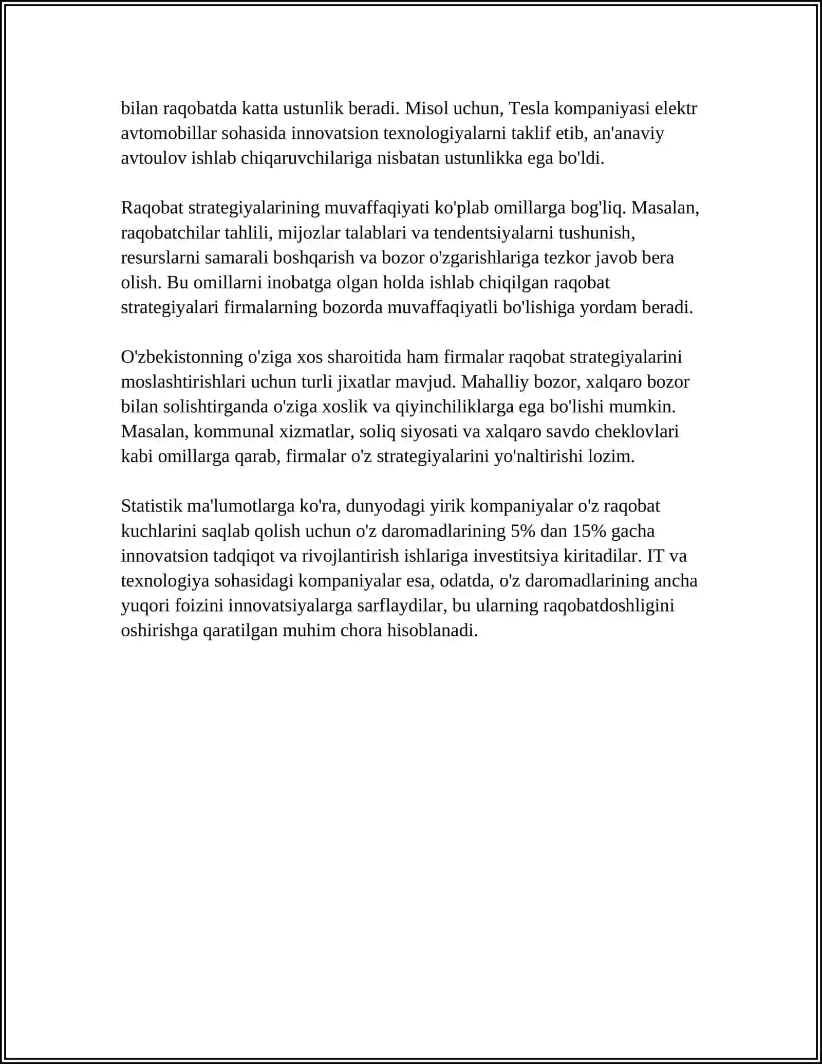 RAQOBATLASHGAN BOZORDA FIRMALAR FAOLIYATI 4