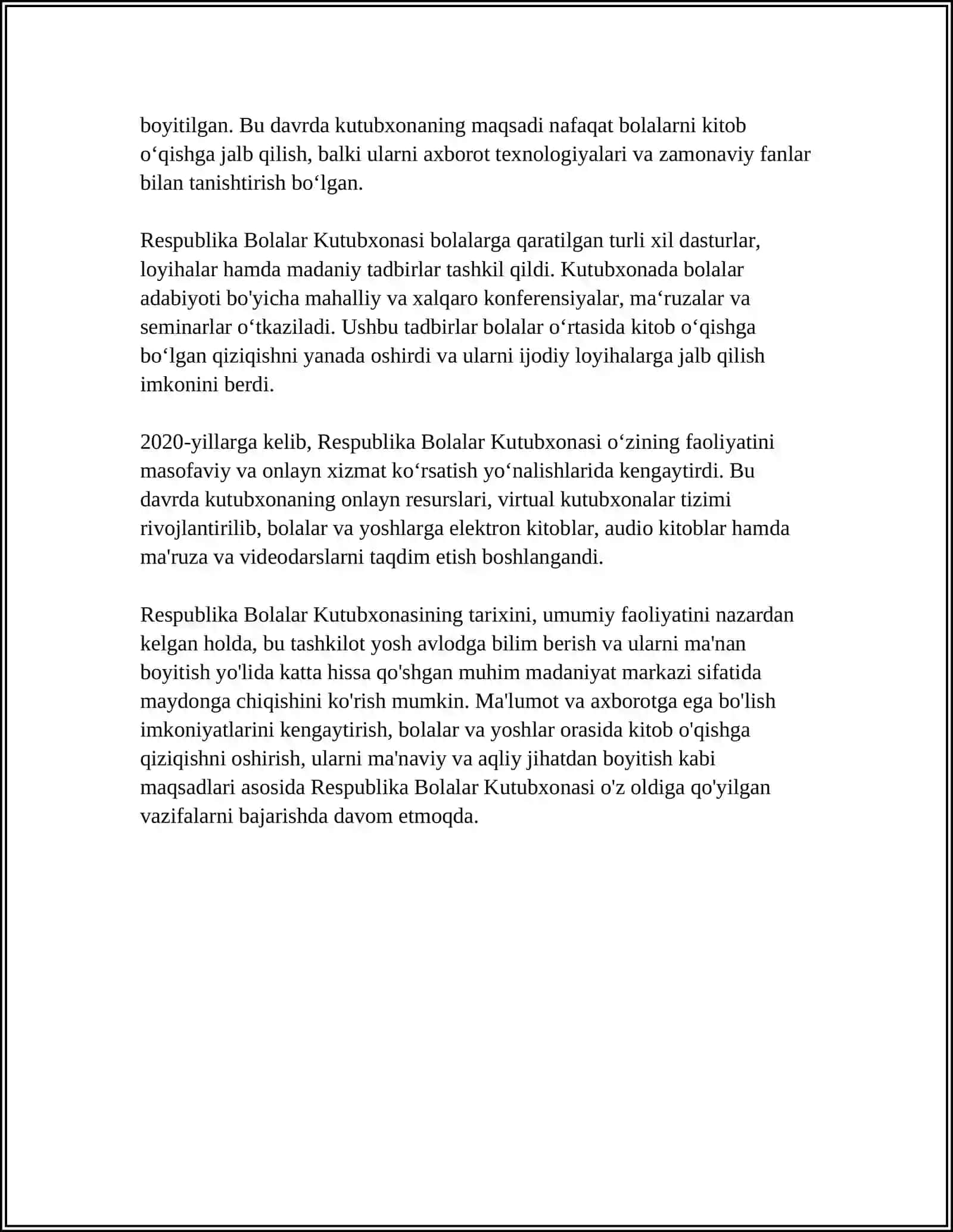 RESPUBLIKA BOLALAR KUTUBXONASI 4