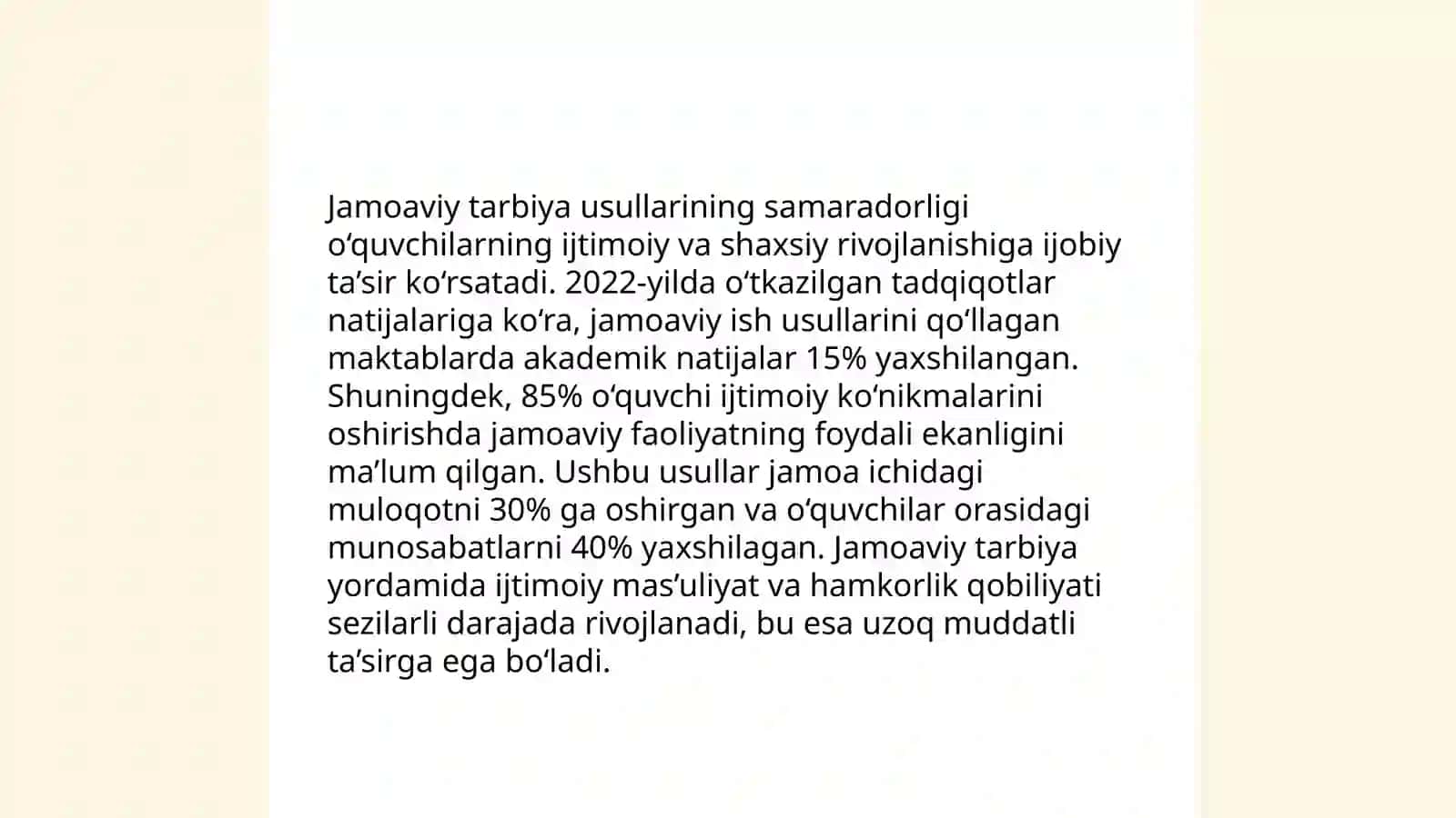 Tarbiya metodlari va jamoa rivojlanishi 4