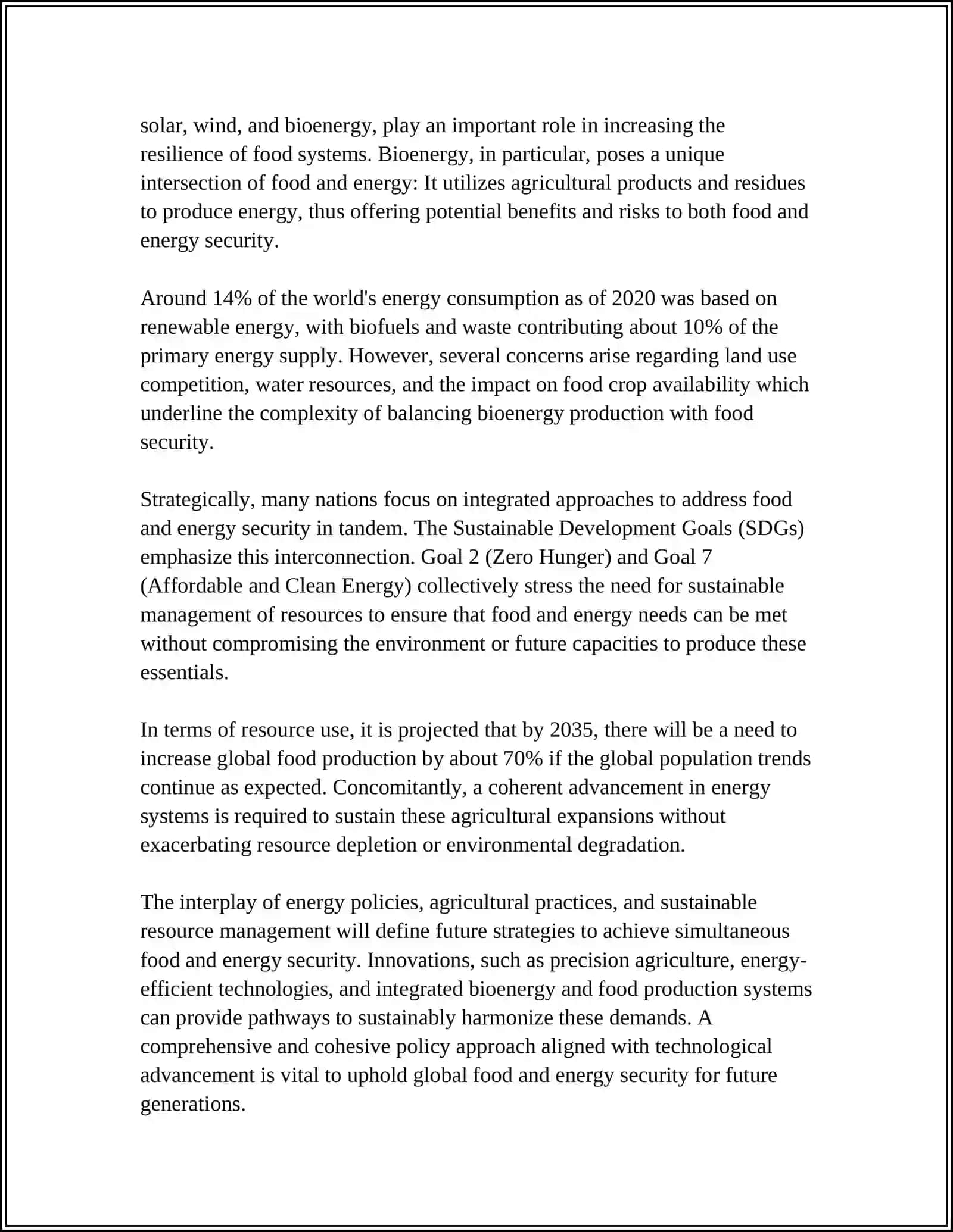 FOOD SECURITY AND ENERGY SECURITY 4