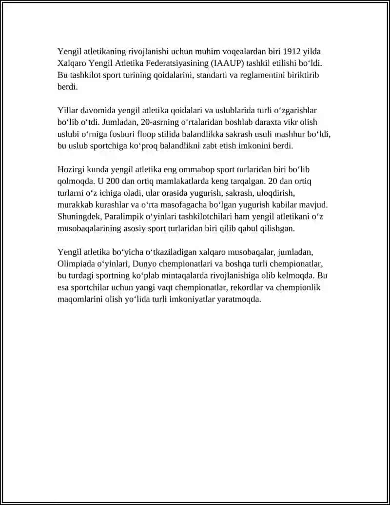 YENGIL ATLETIKA HAQIDA REFERAT 4