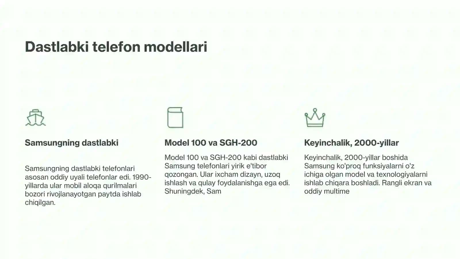 Samsung telefonlarining rivojlanish tarixchasi va asosiy bosqichlari 4
