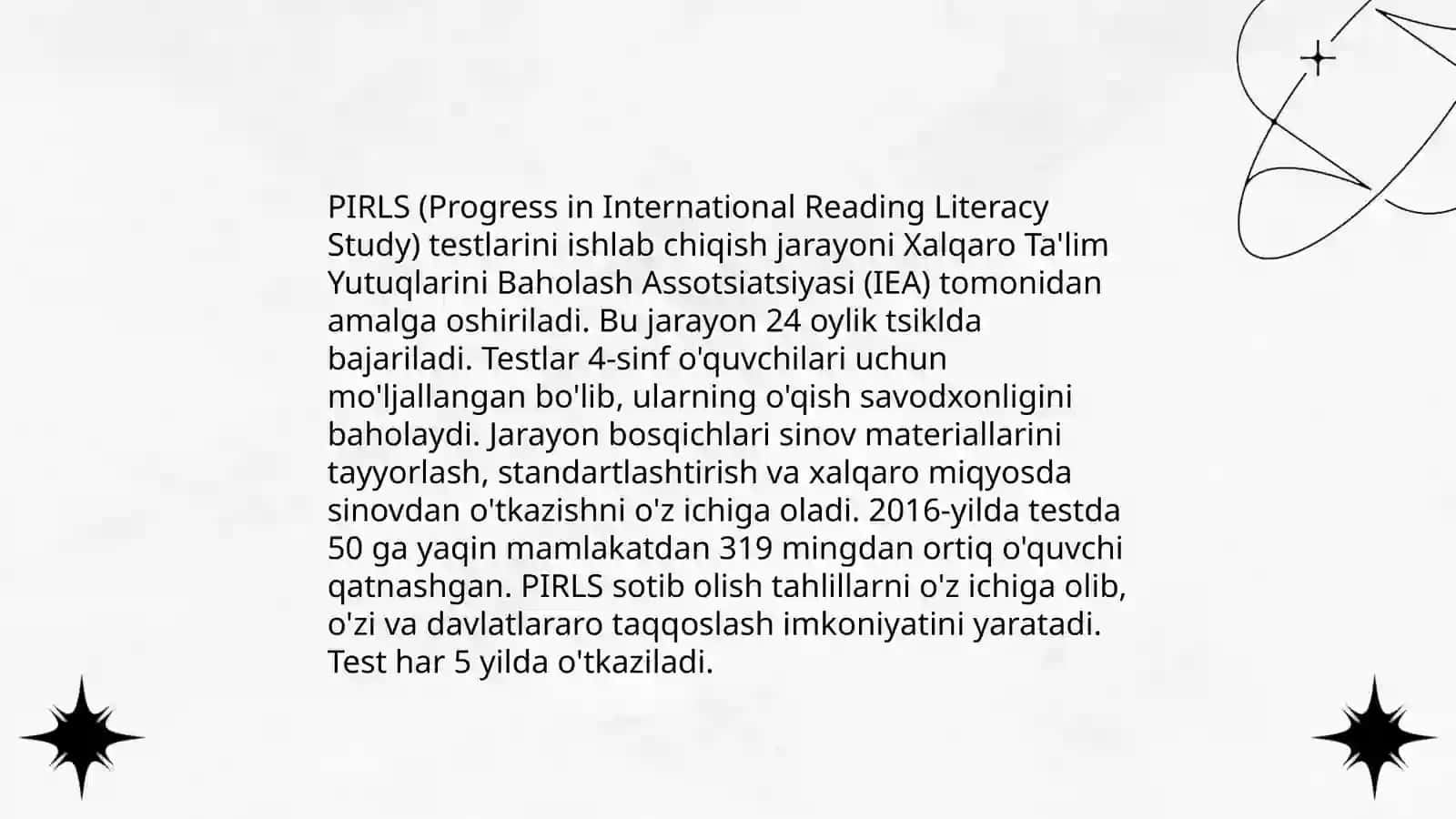 PIRLS xalqaro baholash dasturi 4