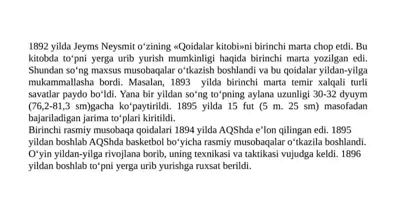 Basketbol O‘yining paydo bo‘lishi va rivojlanishi 4