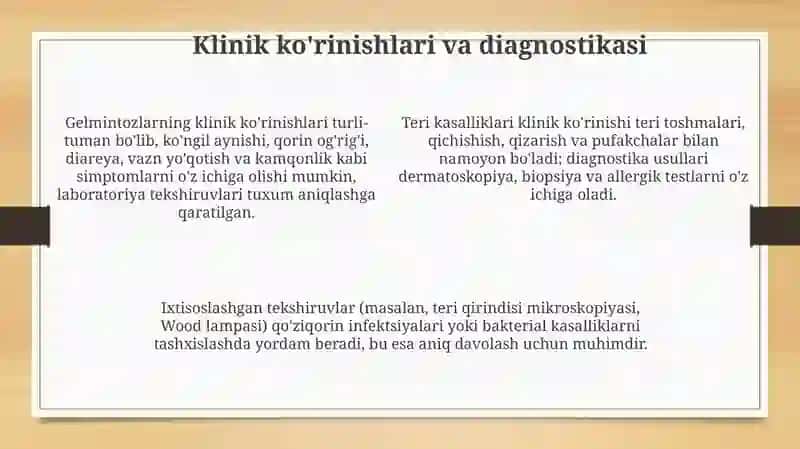 Teri kasalliklari va gelmentozlar 4