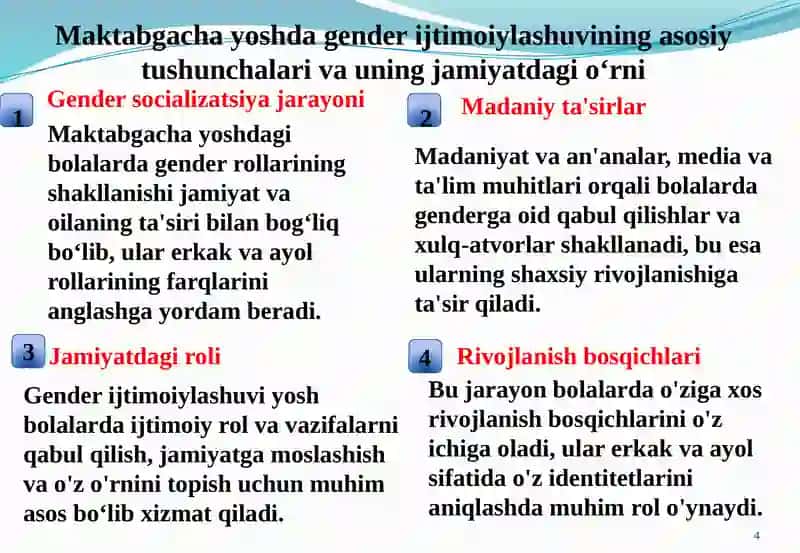 Gendr ijtimoiylashtiruv va uning pedagogik xususiyatlari 4