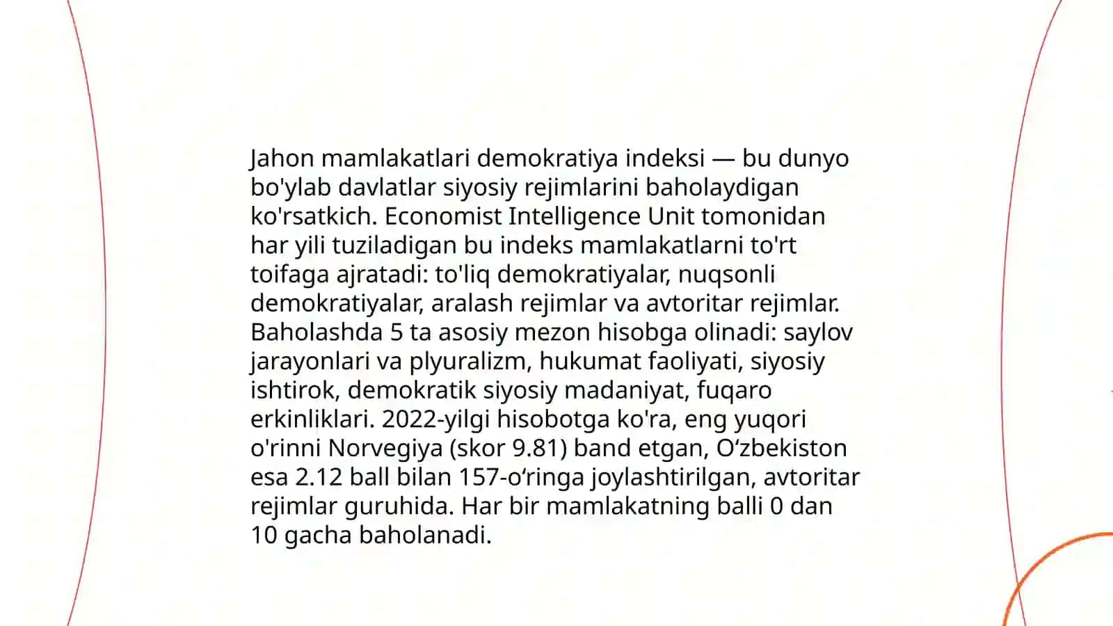 Oʻzbekistonning Demokratiya Indeksi 4