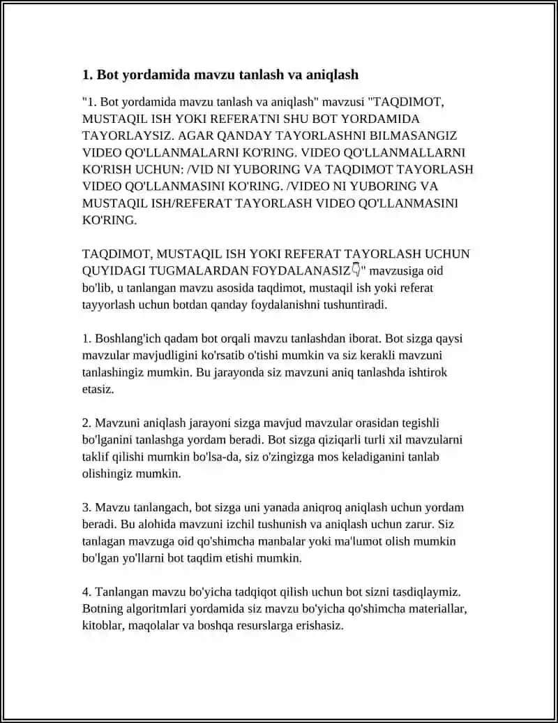 TAQDIMOT, MUSTAQIL ISH YOKI REFERAT TAYORLASH 4