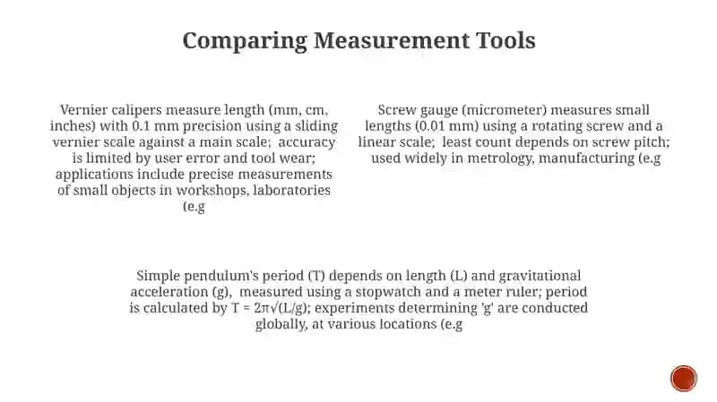 Vernier Calipers, Screw Gauge, Pendulum 4