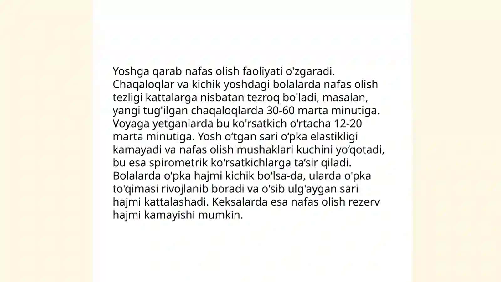 Nafas tizimining yosh xususiyati 4