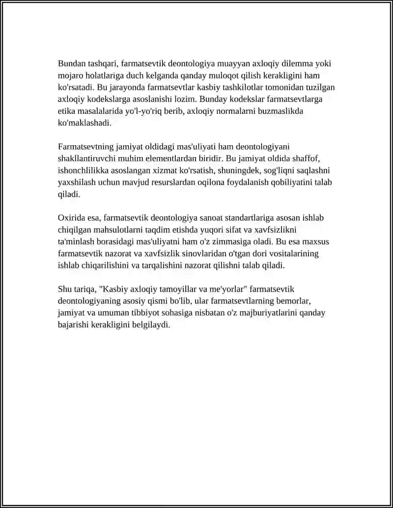 FARMATSEVTIK DEONTOLOGIYANING UMUMIY TALABLARI 4