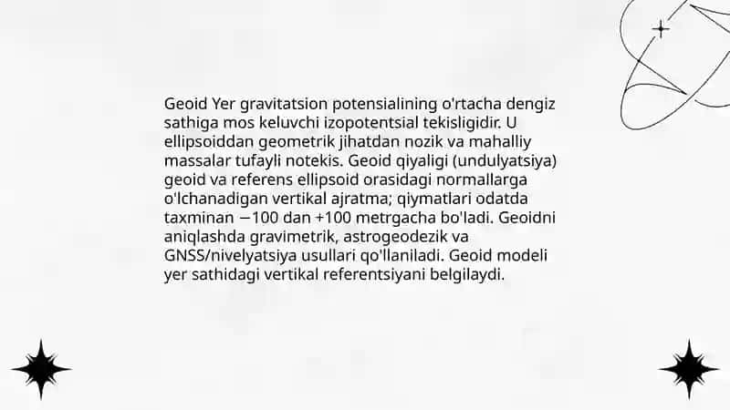 Yer ellipsoidi va uning parametrlari 4