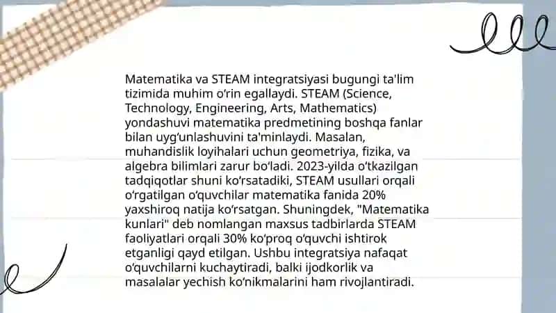 Matematika darslarida STEAM metodologiyasi 4