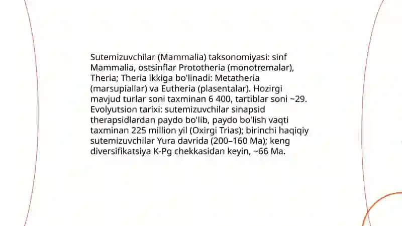 Sutemizuvchilar ekalogiyasi,kelib chiqishi va evolutsiyasi 4