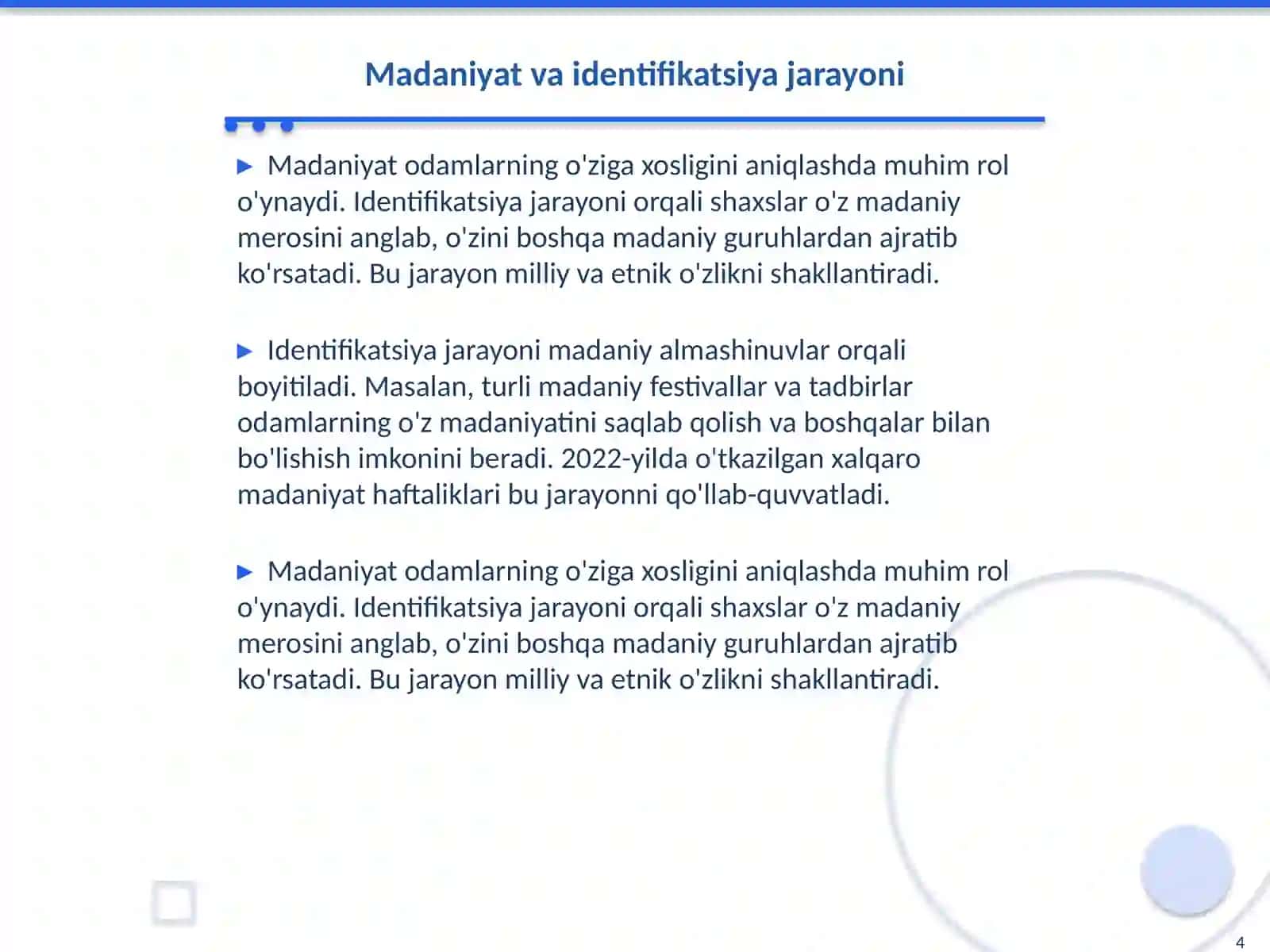 Madaniyatlar aro muloqot va xalqaro tan olinish 4