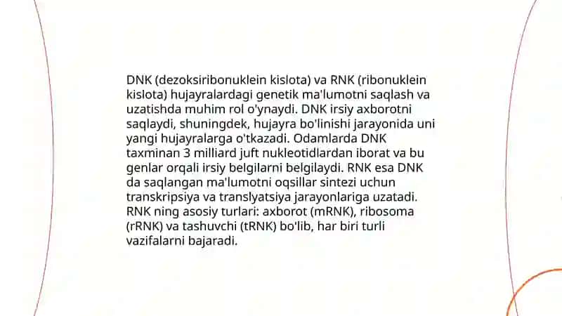 Nuklein kislotalarning irsiyatdagi roli 4