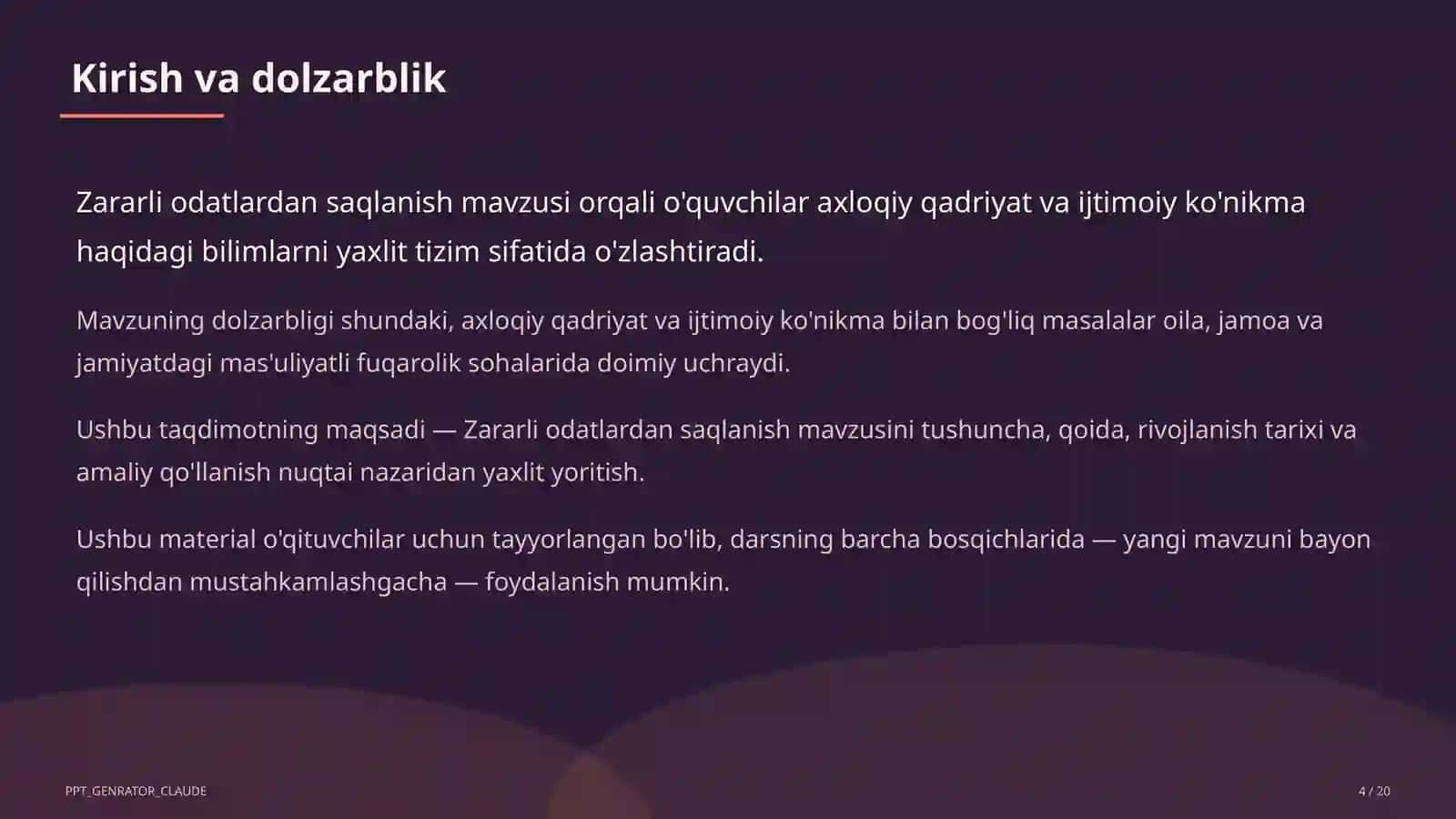 Zararli odatlardan saqlanish (7-sinf) 4