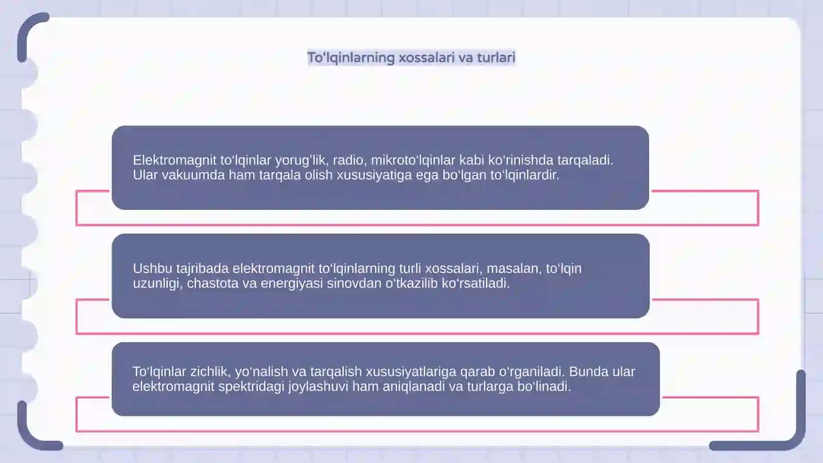 Elektromagnit to‘lqinlarning tarqalishi bo‘yicha namoyish tajribasi 4