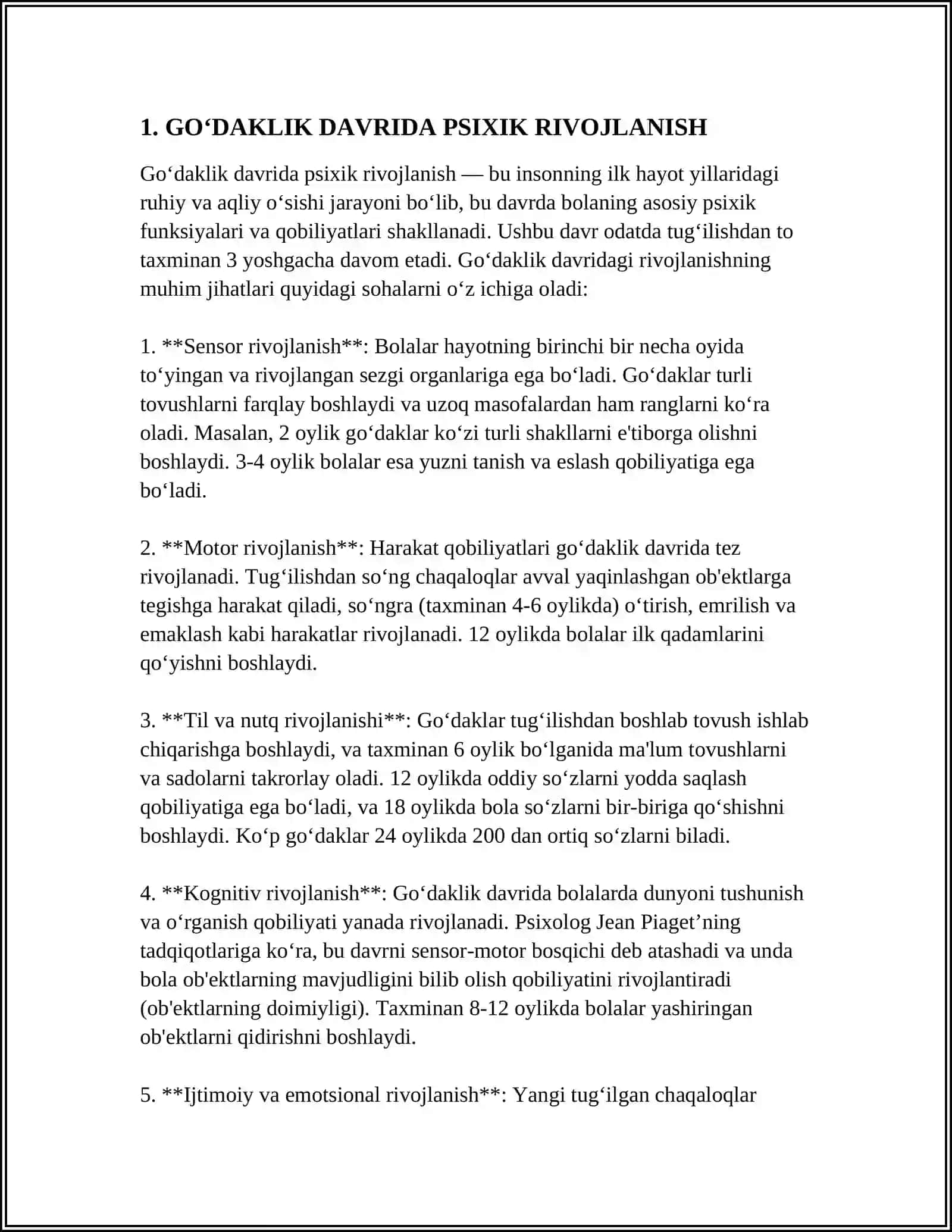 Go‘daklik davrida psixik rivojlanish 4