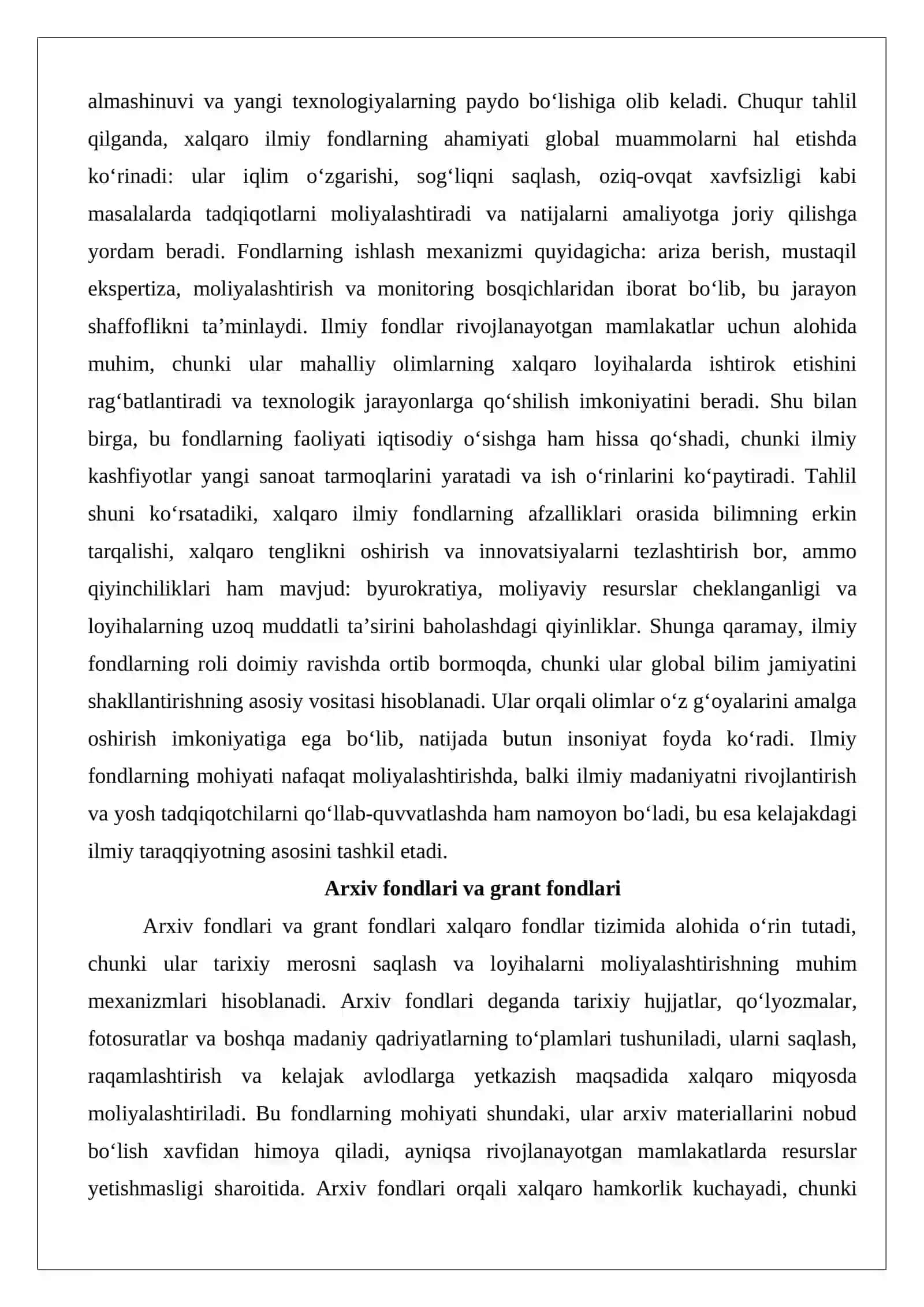 Xalqaro va mahalliy fondlar tavsifi 4