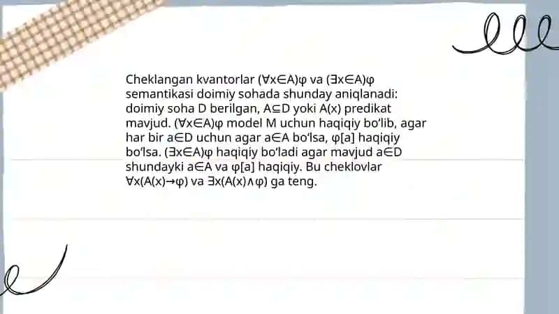 Cheklangan kvantorlar. Mantiqiy kvadrat 4