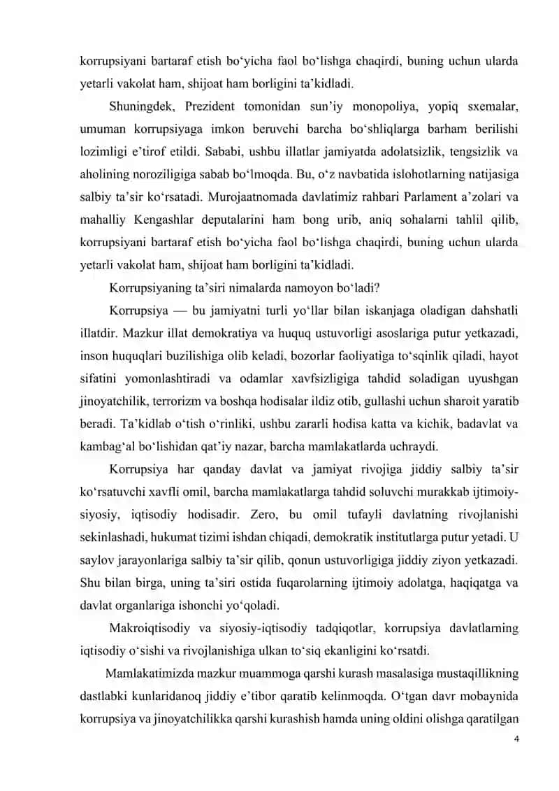 O‘zbekistonning korrupsiyaga qarshi kurash siyosati 4