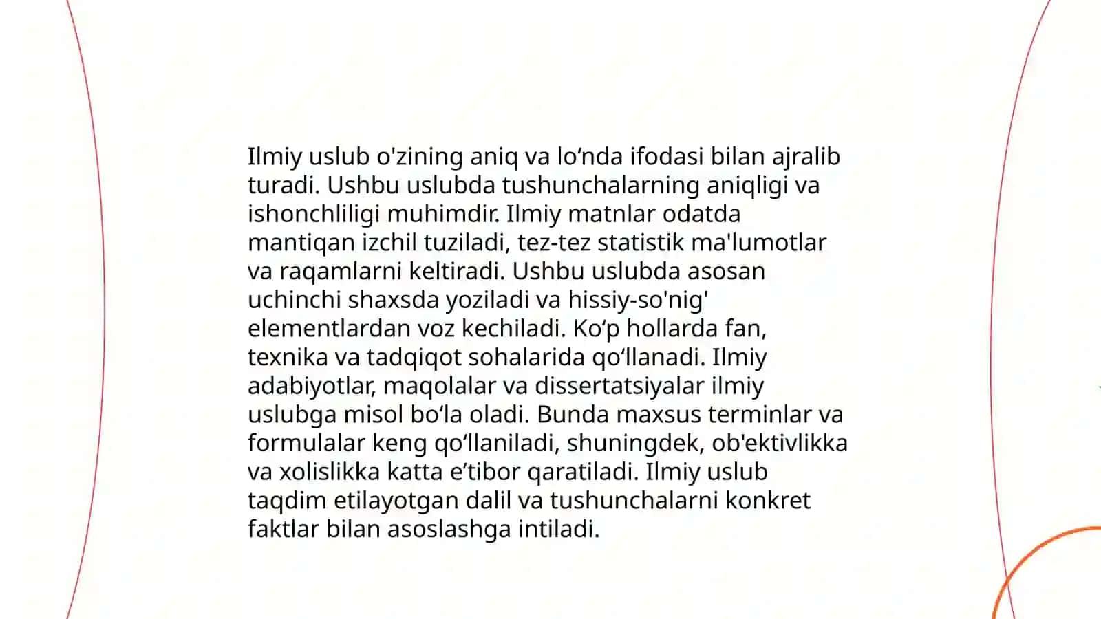 Rasmiy va ilmiy uslubning farqlari 4