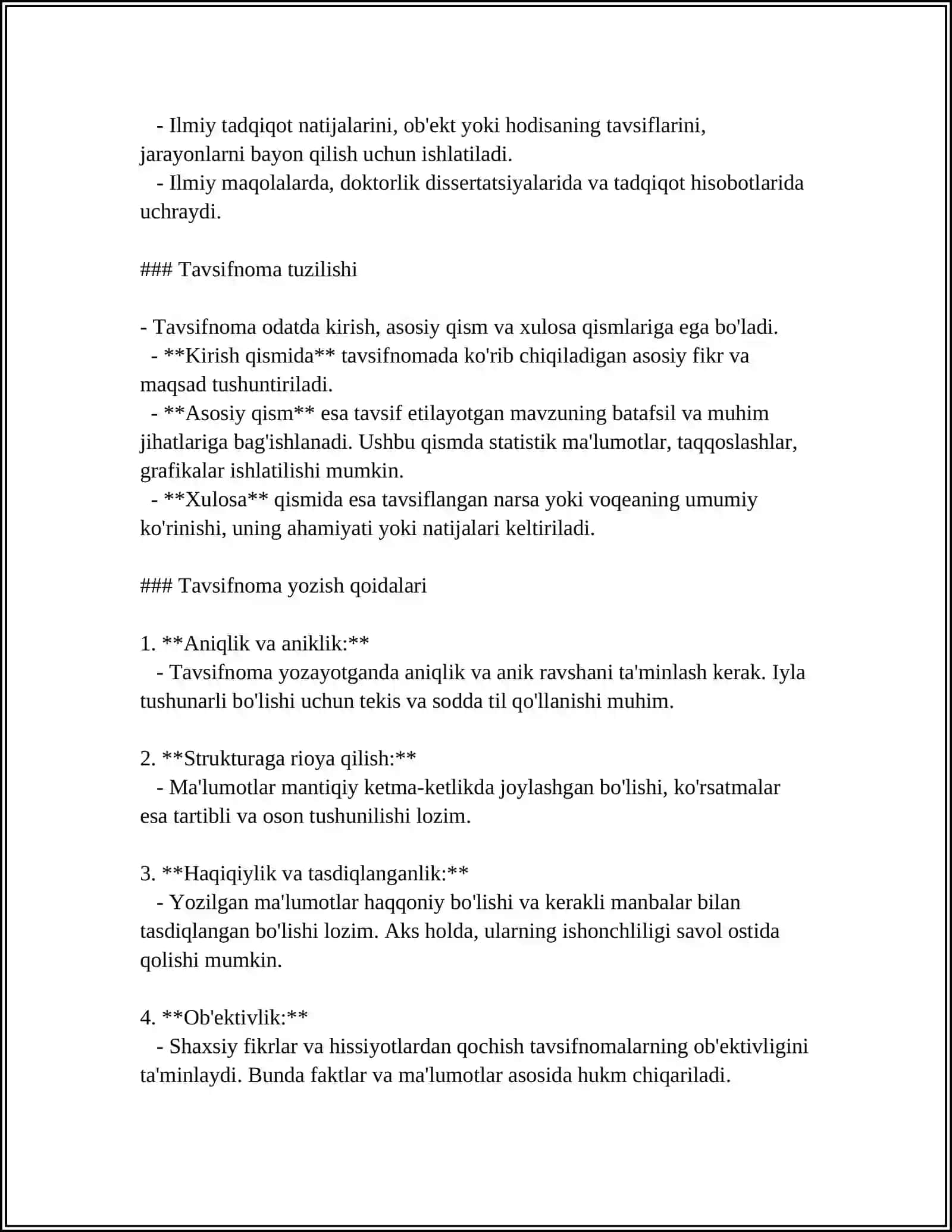 Tavsifnomalar va ularning turli xillari 4