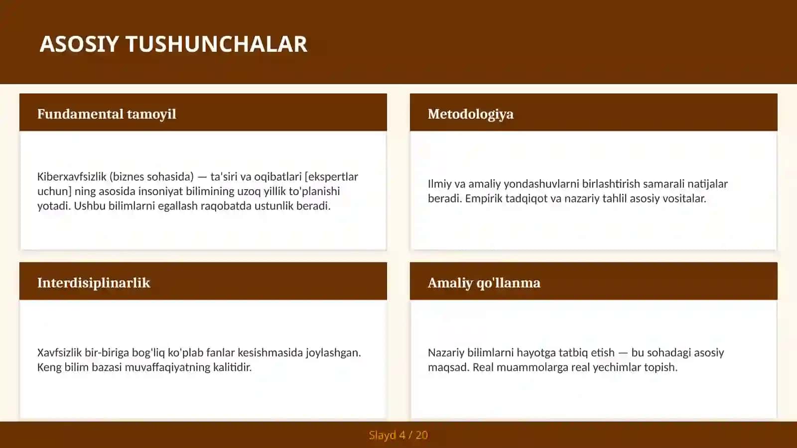 KIBERXAVFSIZLIK (BIZNES SOHASIDA) — TA'SIRI VA OQIBATLARI [EKSPERTLAR UCHUN] 4