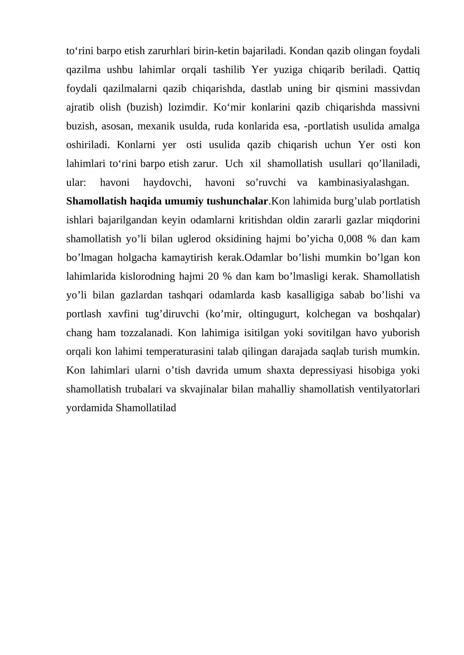 Shaxta maydonini shamollatishning asosiy jarayonlari 4