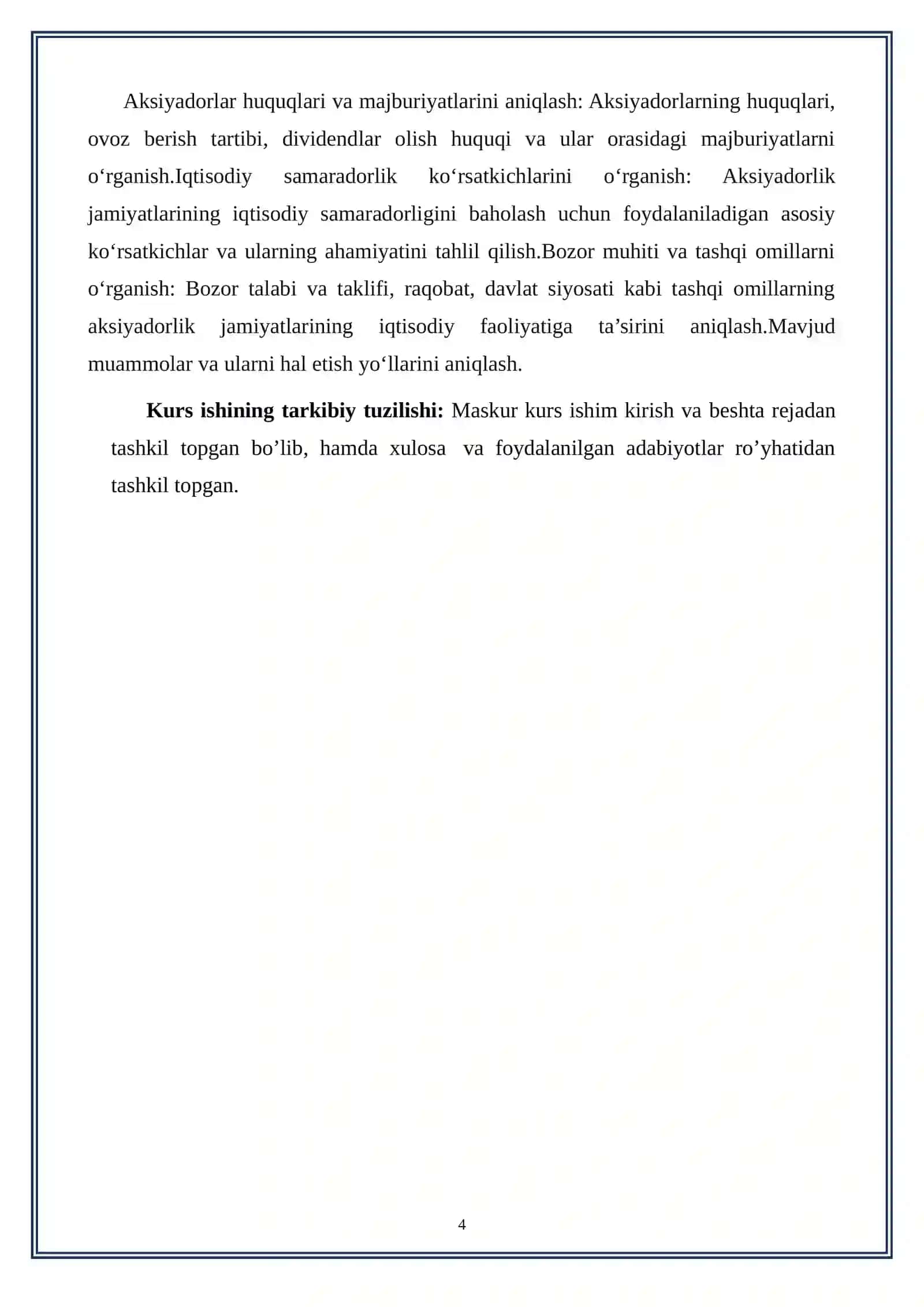 Aksiyadorlik jamiyatlarining tashkiliy-iqtisodiy asoslari 4