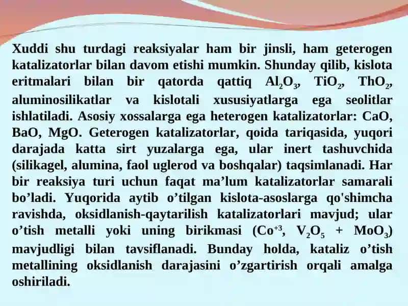 Kimyoda katalizatorlar 4