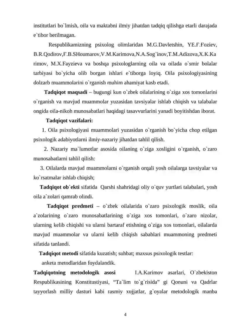 Oila – Nikoh Ustanovkalarning Psixologik Xususiyatlari 4