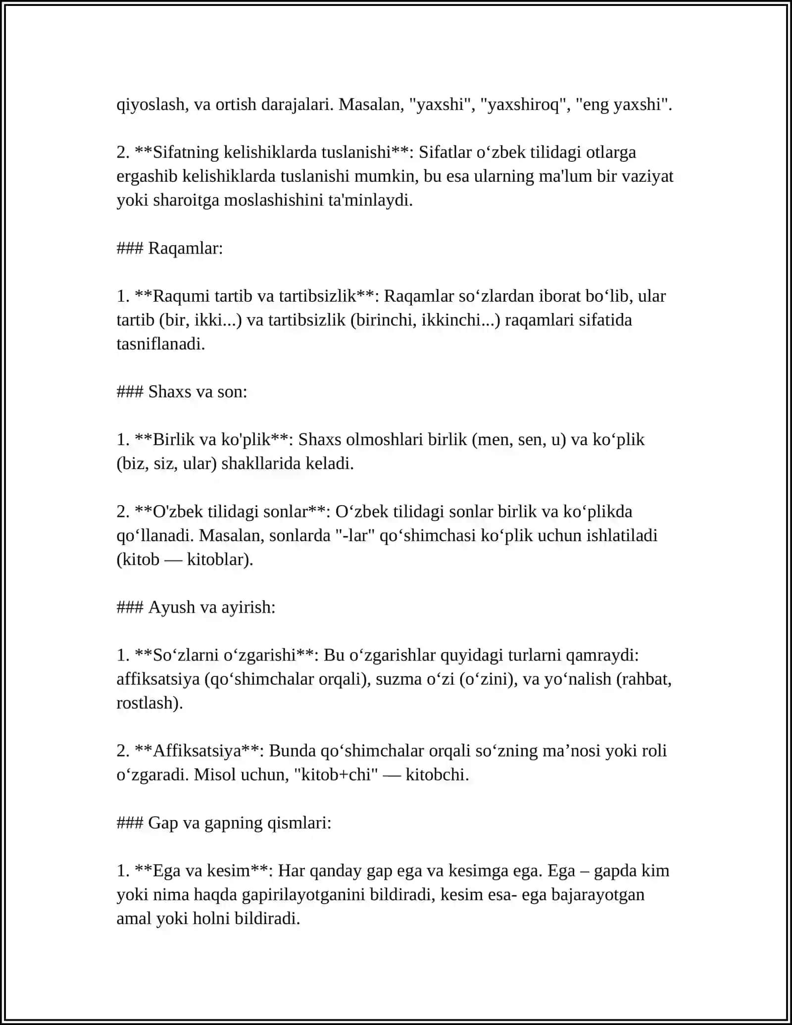 O‘zbek tilida Grammatika qoidalari 4