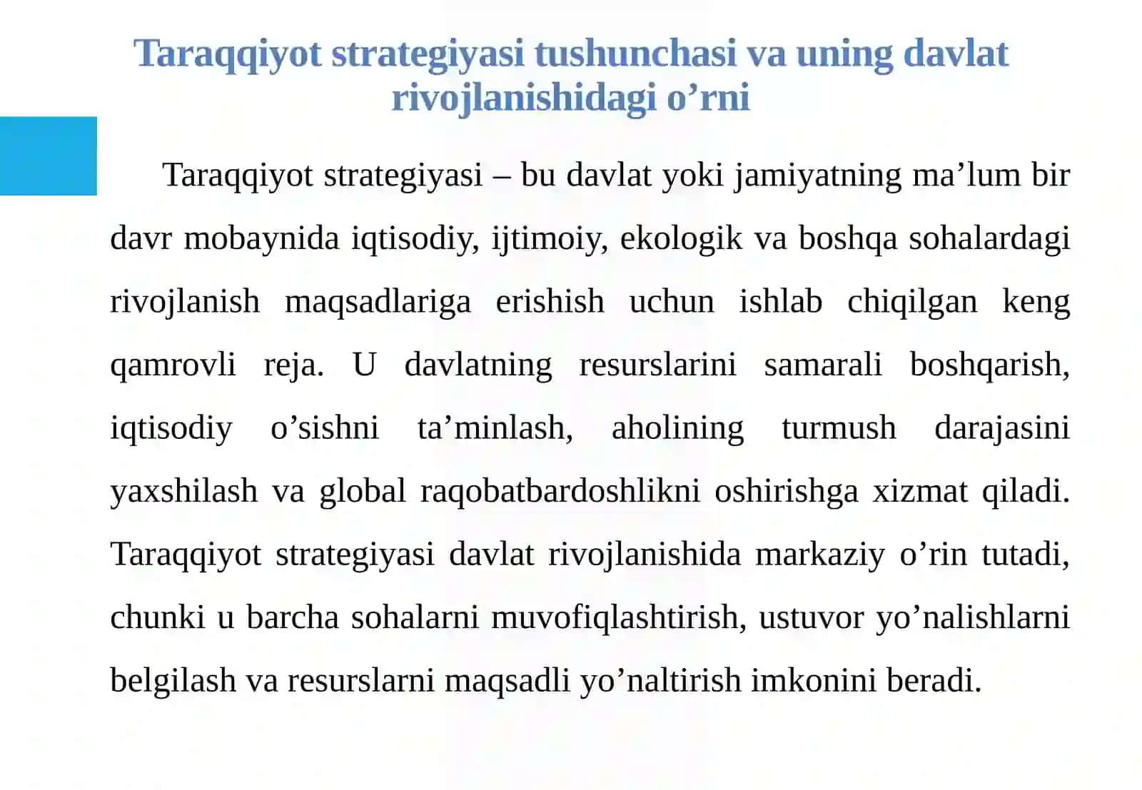 Taraqqiyot strategiyasi va uning mohiyati 4
