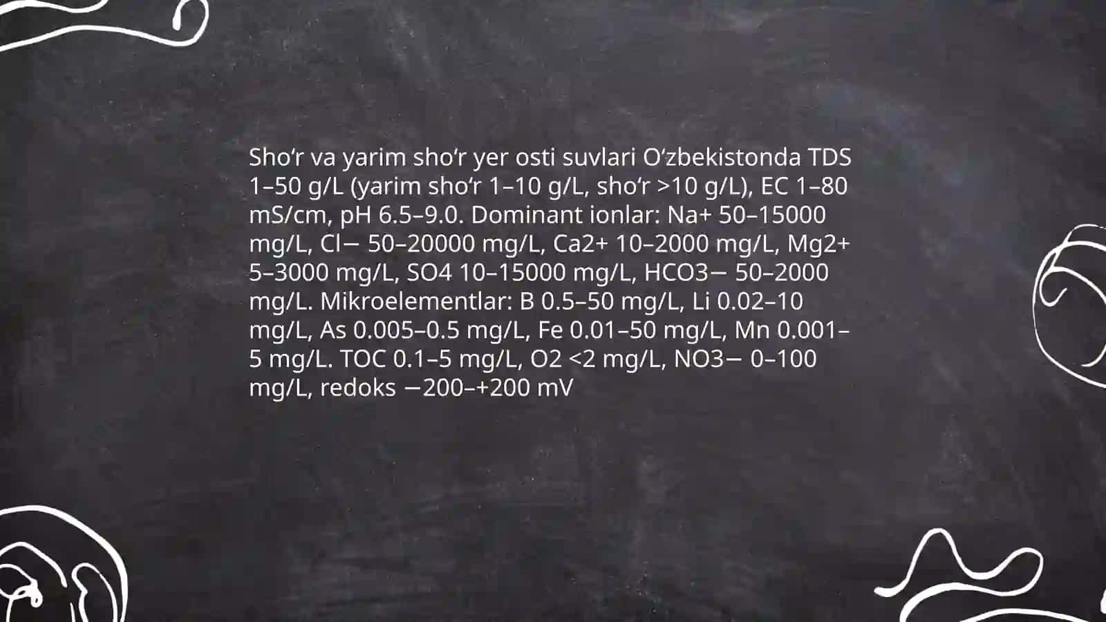 O'zbekiston sharoitida shòr suvlarni chuchuklashtirish ģoyasini yaratish 4