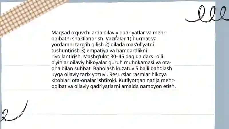 Sinfdagi tarbiyaviy soatlar 4