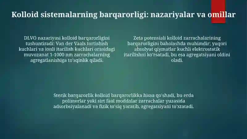 Dispers sistemalar va kolloidlar asoslari 4