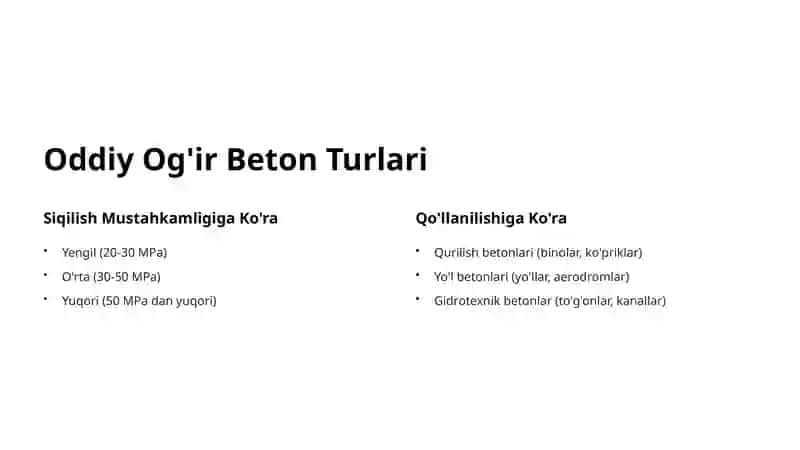 Oddiy Og'ir Beton Haqida 4