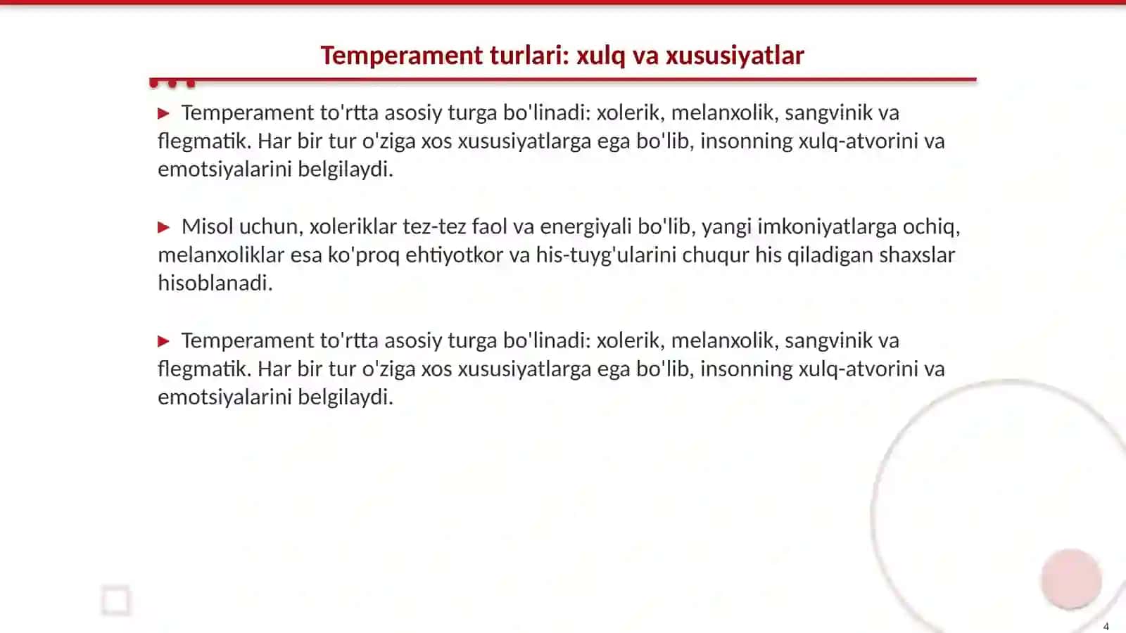Temperament shaxs tuzulmasi sifatida 4