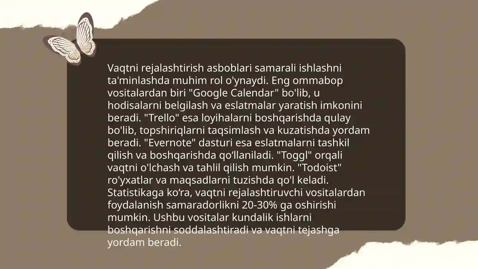 Vaqtni boshqarish usullari 4
