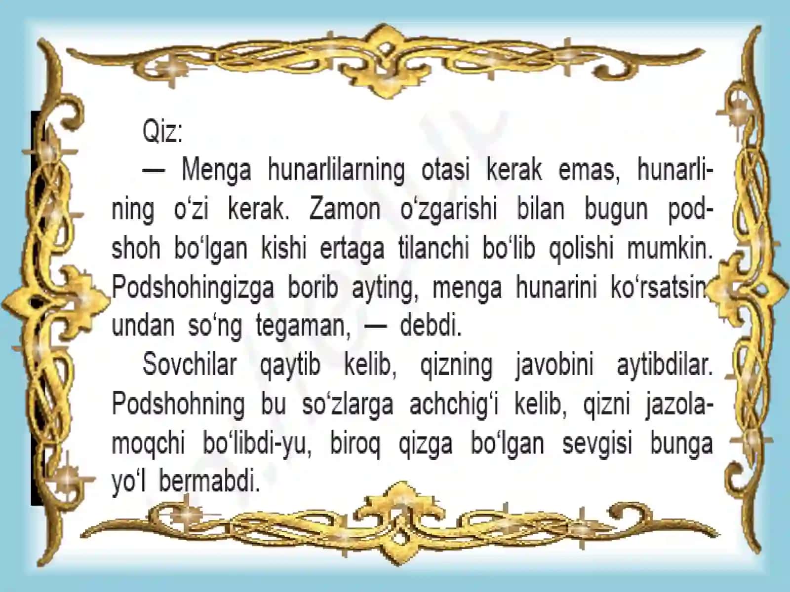 O’qish darsimizga xush kelibsiz! 4